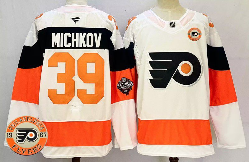 Men Philadelphia Flyers #39 Michkov White Fanatics 2025 NHL Jersey style 1